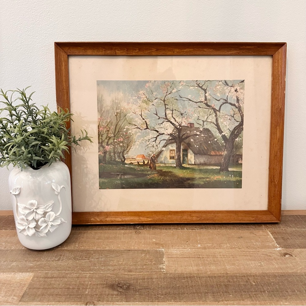 American Homestead Summer by Currier & Ives Framed Vintage Moody 10.5 x 12.5 In.